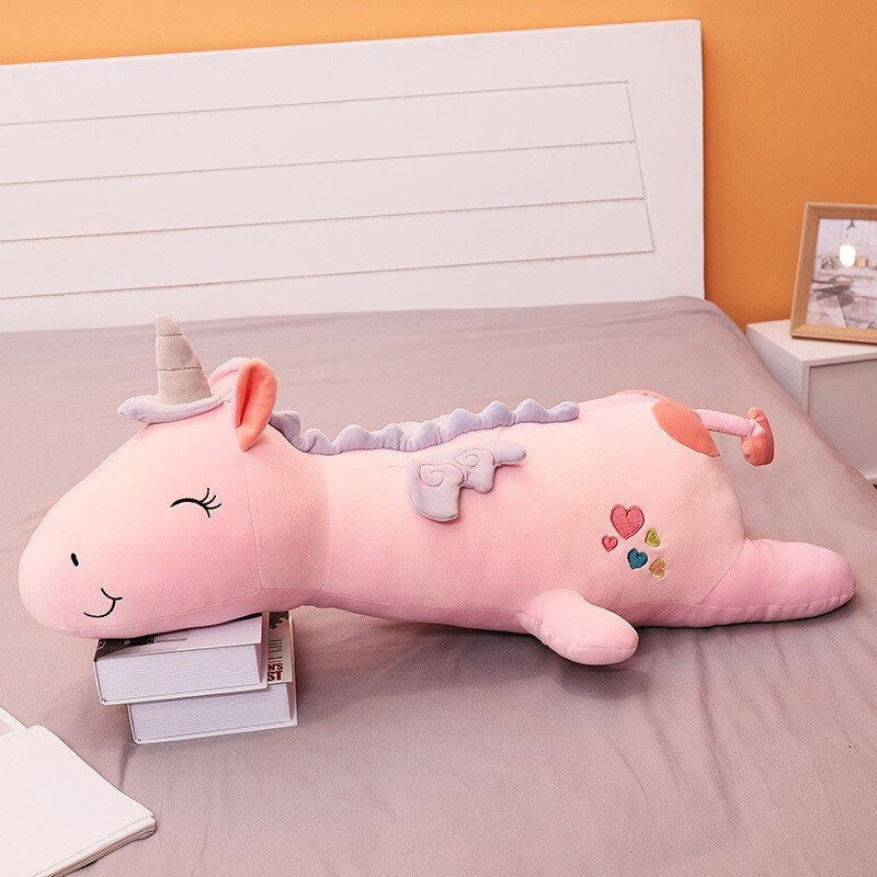 60cm Cute LED Unicorn Doll super soft Plush Toy Bed long Pillow baby Sleeping Doll Large Girl Doll high quality gift for kids