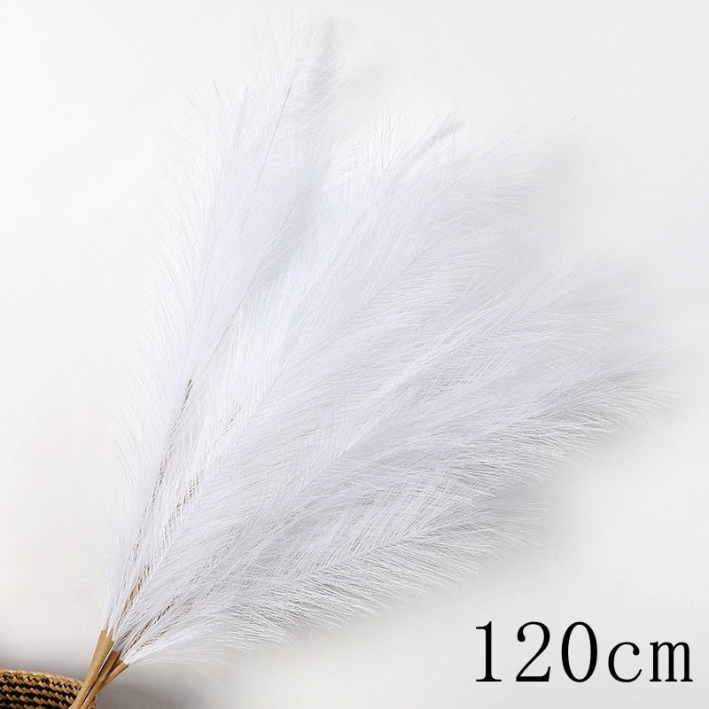 1PC Faux Pampas Grass Decor Plume Grass Artificial Phragmites australis Vase Decorations Fake Reeds Plants Everlasting Flowers