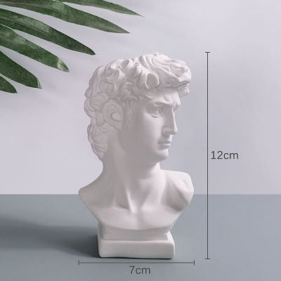 Creative Art Flower Pot Makeup Brush Storage Pen Holder David Statue Resin Medici Vase Desktop Organizer Home Decor Ornaments