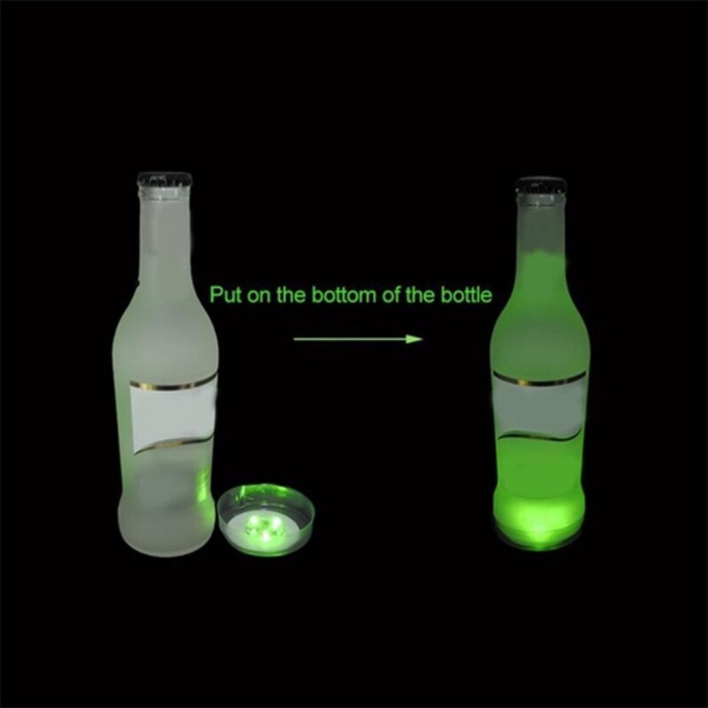 5/1pcs Luminous Bottle Stickers Lights 6cm LED Coaster Lamps for Xmas Bar KTV Wedding Party Cocktail Drink Cups Vase Decor