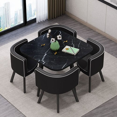 Marble Round Dining Tables Set 4 Chairs Modern Center Table Luxury White Muebles Para El Hogar Apartment Furniture GPF26XP