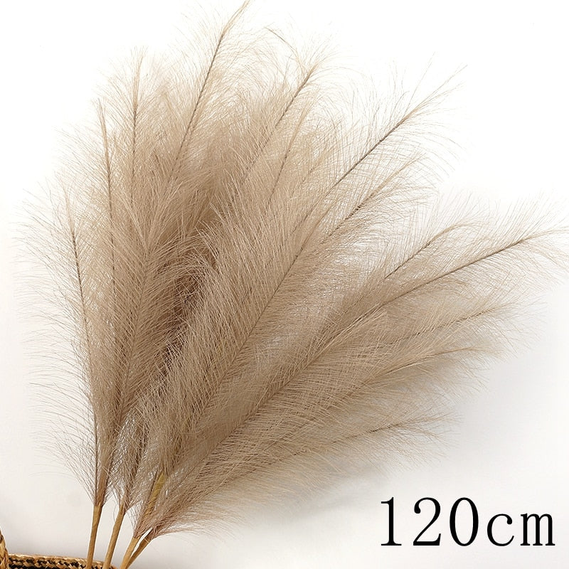 1PC Faux Pampas Grass Decor Plume Grass Artificial Phragmites australis Vase Decorations Fake Reeds Plants Everlasting Flowers