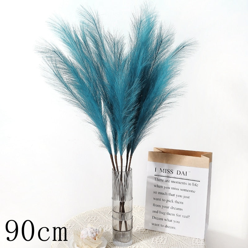 1PC Faux Pampas Grass Decor Plume Grass Artificial Phragmites australis Vase Decorations Fake Reeds Plants Everlasting Flowers