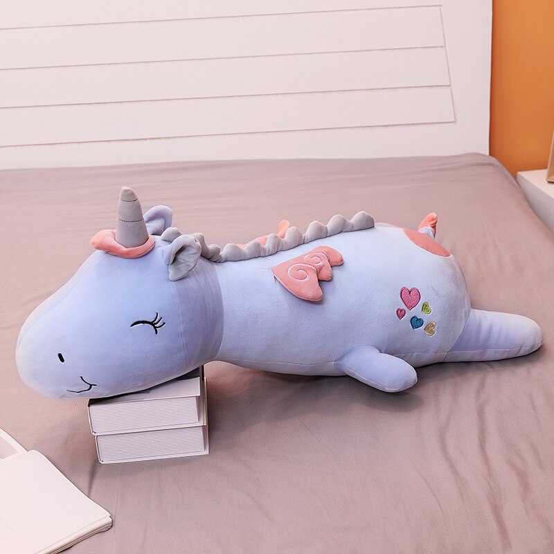 60cm Cute LED Unicorn Doll super soft Plush Toy Bed long Pillow baby Sleeping Doll Large Girl Doll high quality gift for kids