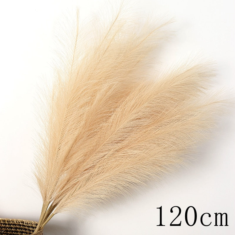 1PC Faux Pampas Grass Decor Plume Grass Artificial Phragmites australis Vase Decorations Fake Reeds Plants Everlasting Flowers