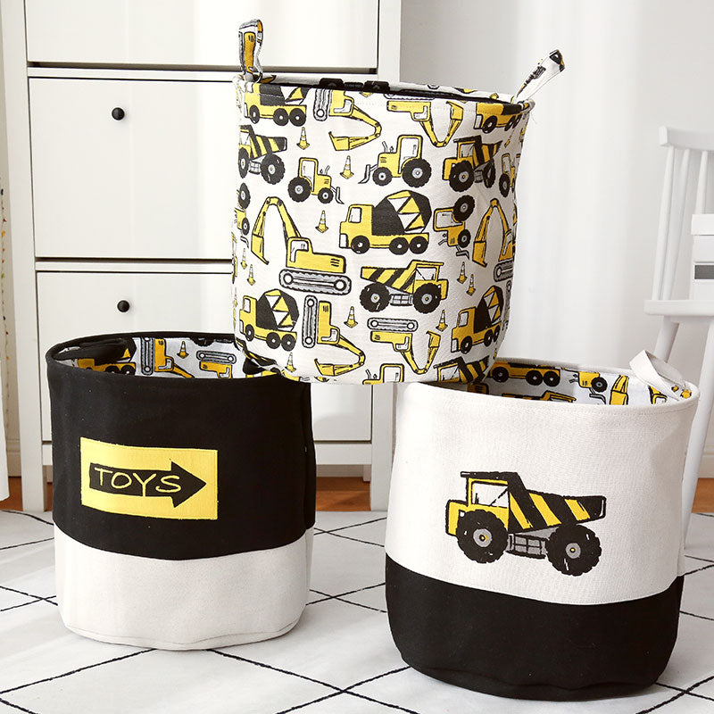 Cartoon Cars Printed Storage Basket For Toys Fabric Clothes Organizer Folding Large Laundry Basket For Dirty Clothes